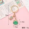 Llavero Rana Verde Estilo Bosque Fresco Hojas de Árbol Infantiles Perlas con Dijes Colgante Versátil para Bolso de Uso Diario