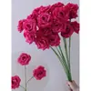 Estilo Europeo Diamante Rosa Flor Artificial Fondo de Boda Decoración Arreglo Floral Cascada Exhibición Sala de Estar Vitrina Hotel Acero Inoxidable