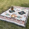 Estilo Bohemio Esterilla de Picnic para Exteriores Hilo de Algodón Borla Hilo Manta Tienda de Campaña Alfombra Impermeable para el Suelo Siesta Cálida Manta de Camping