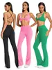Nuevos pantalones de yoga de cadera transfronterizos europeos y americanos, pantalones ajustados de entrenamiento para correr con cadera de melocotón, pantalones de pierna ancha deportivos, pantalones de fitness transpirables
