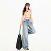 26 Jeans Novos Tendência Feminino Solto Emagrecedor Perna Larga Desconstruído Lavagem Americana Retro Suporta Dropshipping