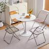 Cadeira de Jantar Casual para Casa Ins Dobrável Transparente Popular Cadeira de Maquiagem Cadeira para Fotos Acrílico Dobrável Lazer
