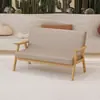 Mesas y Sillas de Cafetería Restaurante de Cuero con Cera de Aceite Estilo Tronco Combinación Comercial de Catering Taberna Tienda de Té de Leche Casa de Té Cabina Sofá