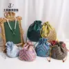 Bolsa Arco Bolsa de Cordão, Bolsa para Armazenamento de Joias, Bolsa de Brocado Flor de Onda, Bolsa de Tecido para Embalagem de Joias