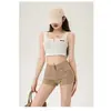 Shorts Jeans de Cintura Baixa para Realçar o Quadril Estilo Hot Girl Novo Feminino Skinny Slimming Perna Larga Casual Ultra-Curtos