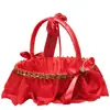 Cesta de Flores para Dama de Flor en Boda Cesta de Hombro para Dama de Honor Boda Cesta Roja para Boda China Nuevo Accesorio de Baile Cesta de Flores