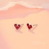 Aretes S999 Plata Pura Estilo Chino Nuevo Ruyi Nube Roja para Mujer, Aretes Nuevos Año del Zodíaco Estilo Chino al por Mayor