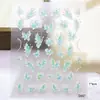 Adesivos de Arte para Unhas Borboleta Gradiente Super Fada Embossados 5D Borda de Renda Versátil Laço Floco de Neve de Inverno Adesivos para Diário de Unhas