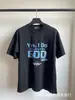 Erd Melancólico Rico Segunda Generación Estampado de Letras Viejo Holgado Retro Vintage Camiseta de Manga Corta para Hombre y Mujer Tendencia Verano