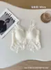Sujetador Sexy de Malla con Encaje Floral Francés Ropa Interior Ligera y Cómoda para Mujer Correas Cruzadas Hermosas en la Espalda con Almohadillas en el Pecho Camisola Bandeau