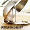 Soporte para tapa de olla de acero inoxidable, soporte para cuchara sopera con bandeja para agua, estante de almacenamiento de cocina, escurridor de platos, soporte para tapa de olla sentado