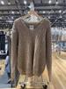 Estilo Bm Otoño e Invierno Americano Gris Suave Cera Giro Cuello en V Jersey de Punto Mujer Capa Estilo Perezoso Superior de Moda