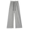 Pantalones de pierna ancha con rayas horizontales en blanco y negro de seda de hielo para mujer, pantalones a cuadros con cordón, pantalones casuales de verano para mujer, protección solar, pantalones anti-mosquitos