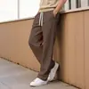Pantalones de pana rectos para hombre estilo americano 2026, antiarrugas, para primavera y otoño, cómodos, color liso, holgados, versátiles, casuales