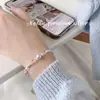 Pulsera Nalan Manta Perla Rosa Cristal Blanco Exquisita Simple Estilo Ins Diseño de Nicho Joyería de Mano S8645