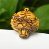 Colgante de piedra de ojo de tigre amarillo natural con tres monedas, piedra de tigre transparente, hebilla de paz, piedra de ojo de tigre de jade de Buda Guanyin, Guan Gong, venta al por mayor