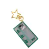 Etiqueta de música llavero acrílico transparente doble personalizado creativo caricatura llave colgante pequeño diy personalizado