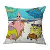 Ventas Calientes Transfronterizas Serie Bob Esponja Lino Hogar Funda de Almohada para Sofá Dormitorio Almohada Estampado por un Lado