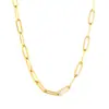 Cadena Plana de Hip-Hop de Moda Europea y Americana Ins Elegante Simple Larga Cadena de Cruz Joyería Chapada en Oro de 18K Acero Inoxidable Collar
