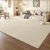 Tapete de Seda de Gelo Sala de Estar Estilo Creme Cor Sólida Simples Alto Padrão Sem Lavagem Limpável Baixa Manutenção Verão Tapete Fresco Tapete de Chão Antiderrapante