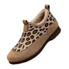 2026 Nuevos Zapatos de Tela Old Beijing con Estampado de Leopardo Retro Engrosados con Forro Polar Cálidos Antideslizantes Versátiles Zapatos de Algodón para Madre