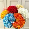 Flor de hortensia artificial individual para decoración floral de bodas, flores artificiales para decoración suave de sala de estar en casa estilo europeo, hortensia para paisajismo de proyectos
