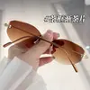 Nuevas Gafas de Sol de Moda Europeas Americanas Sin Montura Tendencia Transfronteriza Lente de Corte Polygonal Protección UV Gafas de Sol Envío Gratis F
