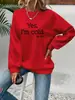 [Código Europeo Transfronterizo] Sí, Sudadera con Estampado de Letras 'Tengo Frío' para Mujer