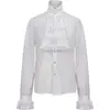 Ropa Nueva Estilo Primavera y Otoño 2026 Camisa Gótica Medieval para Hombre Capa Interior para Mujer Top de Color Sólido Manga Larga Ropa de Comercio Exterior