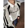 Camiseta Polo Premium de Gola Solta e Manga Longa para Homens, Nova 2026 Estilo Americano Gola Reversível Tendência Vintage Moletom de Outono