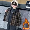 Chaqueta con Forro Polar para Niños Parka Gruesa de Invierno Infantil 2026 Nueva Chaqueta de Algodón a Cuadros para Niños Ropa de Algodón