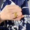 Anillo de lazo de oro arena de Vietnam para mujer anillo retorcido vivo moda simple simple explosión suministro venta al por mayor