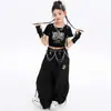 Conjunto de Calça Esportiva de Manga Curta Estilo Coreano para Meninas de Jazz Dança Roupa de Verão para Meninas Roupas para Prática de Performance de Rua Modelo Roupa de Palco