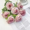 Venta al por mayor transfronteriza de rosas de simulación de tela de seda única para bodas, hogar, Día de San Valentín, flores falsas, decoración, ramo de flores para pared