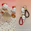Cubo de oro puro 999, colgante de oro de la fortuna, serie de gatitos de yeso blanco, cordón, generador de tráfico para transmisiones en vivo de TikTok