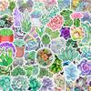 50/100 Peças de Adesivos de Grafite de Plantas Suculentas para Carros, Computadores, Celulares, Garrafas de Água, Adesivos à Prova d'Água e Adesivos para Diário