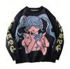 Transfronterizo 2025 Invierno Nuevo Estilo Europeo y Americano Suéter Transfronterizo Ins Marca de Moda Anime Moda Tejido Holgado para Hombres y Mujeres