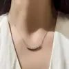 Plata de Ley S925 Collar para Suéter de Moissanita Móvil de Una Línea Sonriente para Mujer Lujo Accesible Diseño de Nicho Cadena Sencilla para Suéter