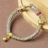Pulseira com Mantra de Seis Caracteres do Xizang, Corda Colorida, Pulseira de Corda Vermelha Tecida à Mão, Joia do Ano de Nascimento Feminino, Pulseira Masculina, Étnica