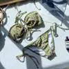 Top de Tubo Sexy Europeo y Americano Transfronterizo Pecho Pequeño Abertura Traje de Baño de Playa Ocio Vacaciones Bikini para Mujer Bikini