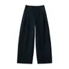 Pantalones de pierna ancha curvados de cintura alta para mujer, nuevo modelo otoño 2026, corte holgado, adelgazantes, con caída, versión estrecha, pantalones casuales color caqui