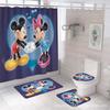 Popular Série Mickey Transfronteiriça Poliéster Impresso Digitalmente Impermeável e À Prova de Mofo Cortina de Chuveiro Conjunto de Quatro Peças Fabricante Tecido Impermeável Luxo Leve