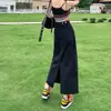 Saia Midi Jeans de Cintura Alta com Fenda para Mulheres 2025 Verão Novo Estilo Efeito Emagrecedor Saia Evasê Saia Longa Retro Justa ao Corpo
