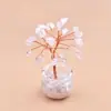 Árbol de grava de cristal natural transfronterizo, árbol de cristal de la fortuna tejido a mano de amatista y cuarzo rosa, caja de regalo, adorno de escritorio
