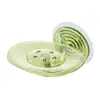 Estante para jabonera sin perforaciones transparente con drenaje jabonera hoja de loto jabonera montado en pared plato de jabón montado en pared