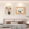 Cabecero de Dormitorio Minimalista Moderno Pintura Decorativa Lujo Ligero Sensación de Gama Alta Pintura de Pared para Restaurante Comedor Mural de Pared de Fondo de Dormitorio Principal
