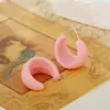 Pendientes Geométricos Clásicos Europeos y Americanos en Forma de C, Pendientes Circulares de Acrílico, Pendientes en Forma de C Pintados en Spray de Colores Caramelo