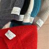Chapéu de lã ambiente vermelho Novo chapéu balaclava feminino quente à prova de frio proteção auricular chapéu de malha chapéu de pulôver de Natal