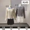 Elegante Cárdigan Gris de Punto Trenzado Falso Dos Piezas Top Estilo Universitario Nuevo Otoño Temprano con Cuello Polo para Mujer