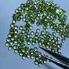 Olivino Natural Base Plana Superficie Lisa Redondo 2MM 2. 5MM 3M M Joyería con Piedra Olivino Verde